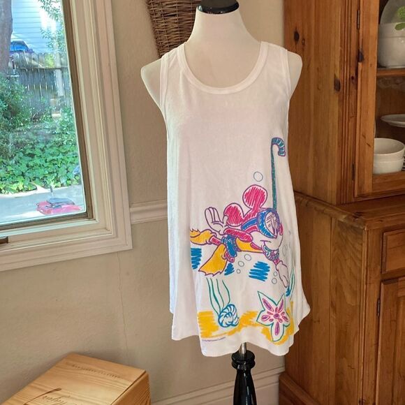 Vintage 80’s 90’s Disney Terry Cloth Sleeveless Cover-Up Made USA Size L - Picture 1 of 9